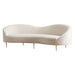 Elegant Italian Velvet Linen Sofa, Stainless Steel Legs, Modern Living Room