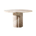 Luxury 54-inch Round Italian Natural Marble Dining Table with Lazy Susan