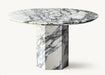 Elegant Arabescato White Marble Round Coffee Table for Modern Living Spaces