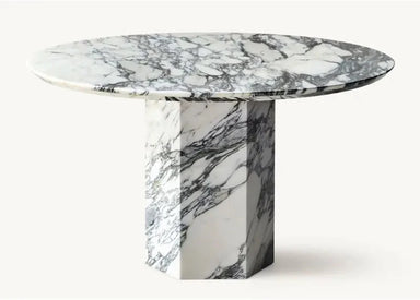 Elegant Arabescato White Marble Round Coffee Table for Modern Living Spaces