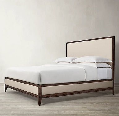 Luxury Modern Solid Wood Bed for Home Bedroom, Queen King Size