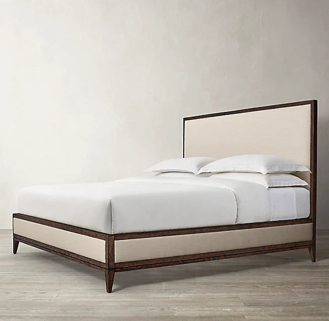Luxury Modern Solid Wood Bed for Home Bedroom, Queen King Size
