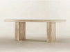 Tostone Modern Travertine Cream Dining Table, Minimalist Design, Natural Stone