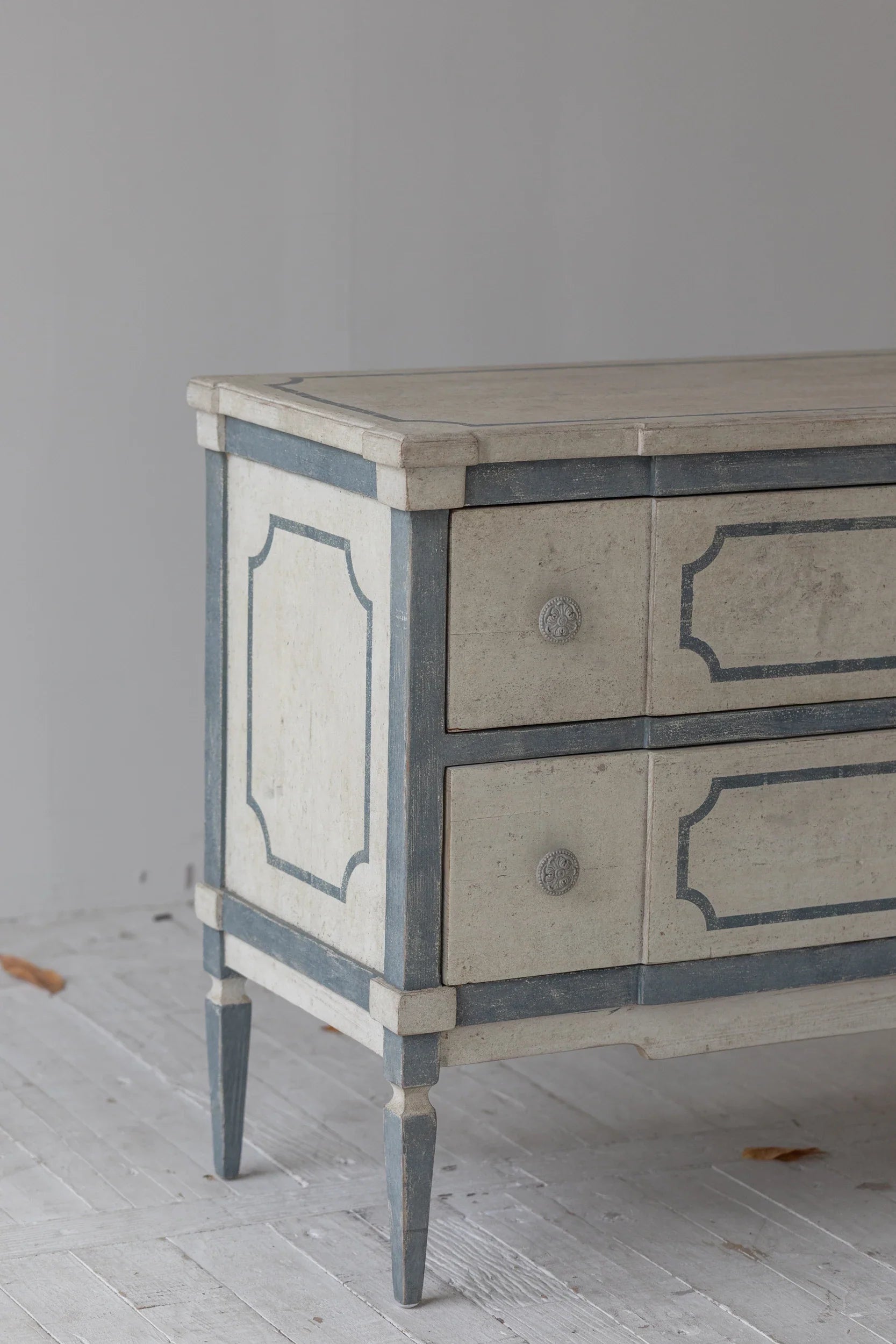 Hand-Painted French Vintage Wabi Sabi Chest of Drawers Recycled Pine Wood