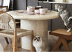 Elegant Round Travertine Dining Table for Modern Contemporary Home Decor