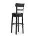 Modern Faux Leather Swivel Bar Stool with Adjustable Counter Height Wooden Back