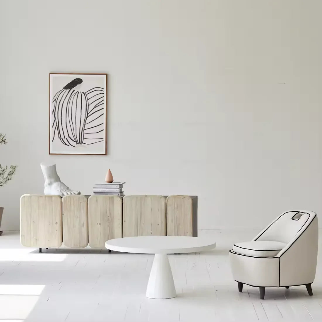 Modern Scandinavian Recycled Pine Sideboard Storage Cabinet | Living Room Dining Furniture