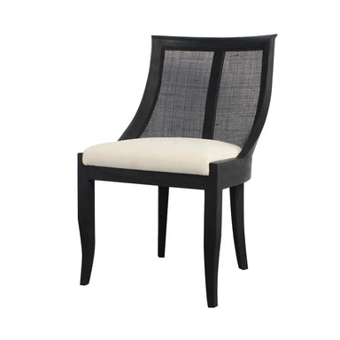 Solid Oak French Style Dining Chair with Rattan Cane Back
