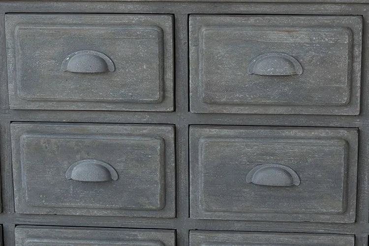 Scandinavian Rustic Recycled Pine Sideboard Cabinet with Multiple Drawers