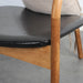Premium Retro Solid Oak Frame Leather Lounge Chair with Upholstered Back