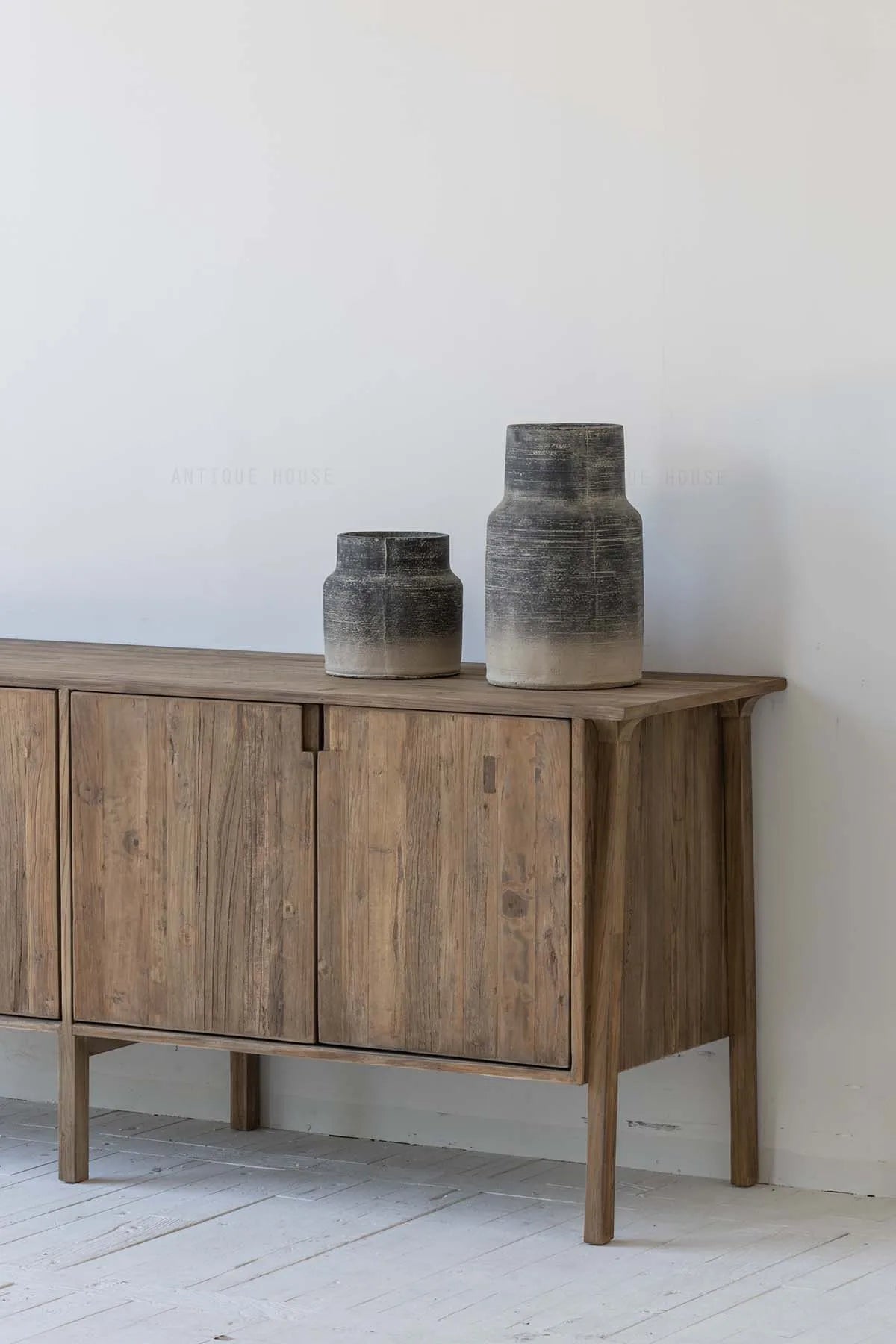 Rustic Reclaimed Pine Wood Sideboard Cabinet - Retro Kitchen Storage Furniture