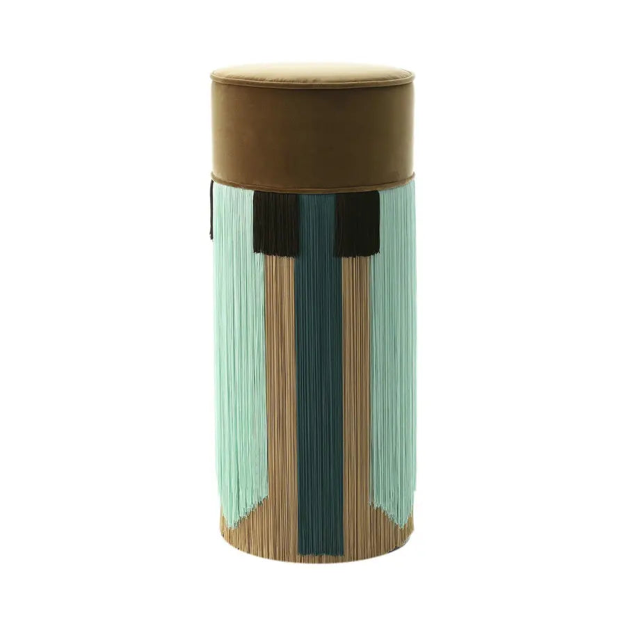 Elegant Velvet Fringed Counter Height Bar Stool with Tassels