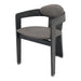 Stylish Nordic Black Oak Wood Accent Dining Chair with Comfortable Arms