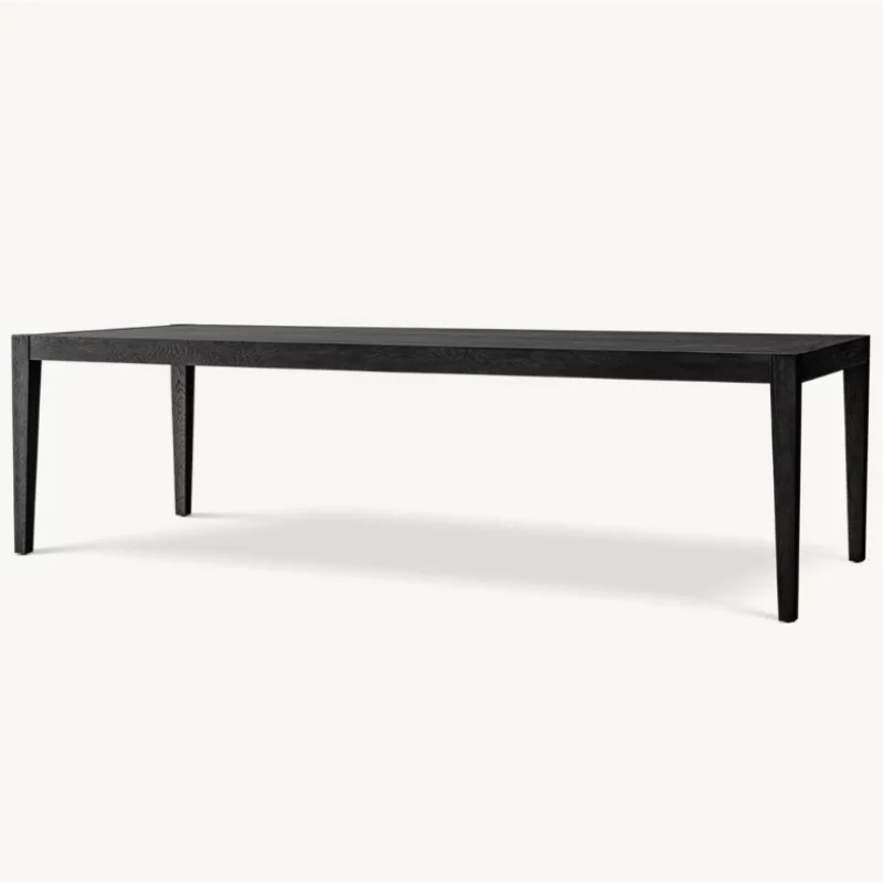 Elegant Solid Wood Dining Table: Customizable, Classic American Village Style for Villas & Homes