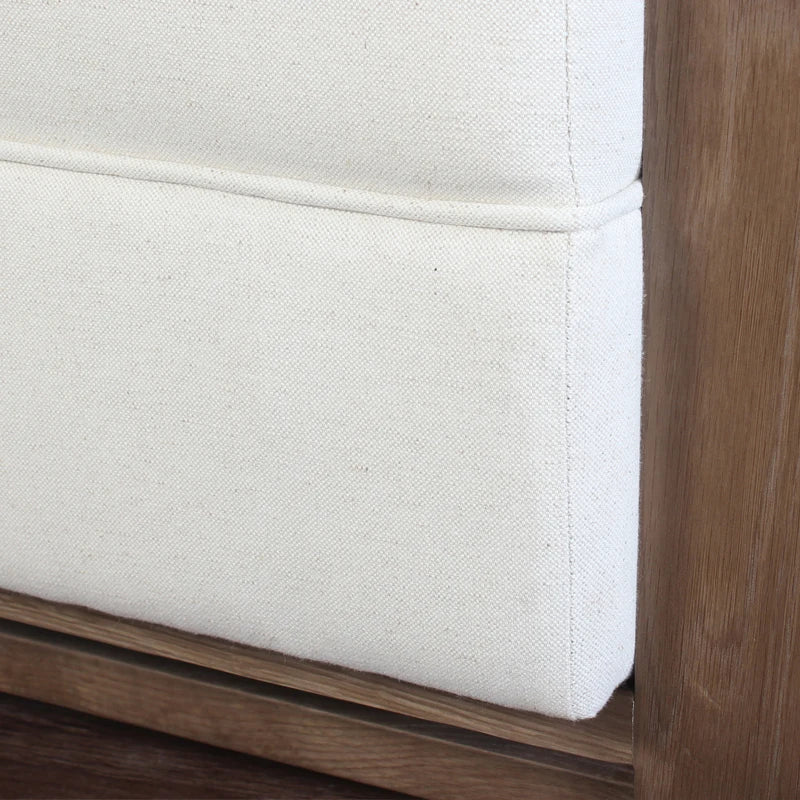 Stylish Modern Fabric Lounge Chair: Comfortable Oak Wood Frame Living Room Seating