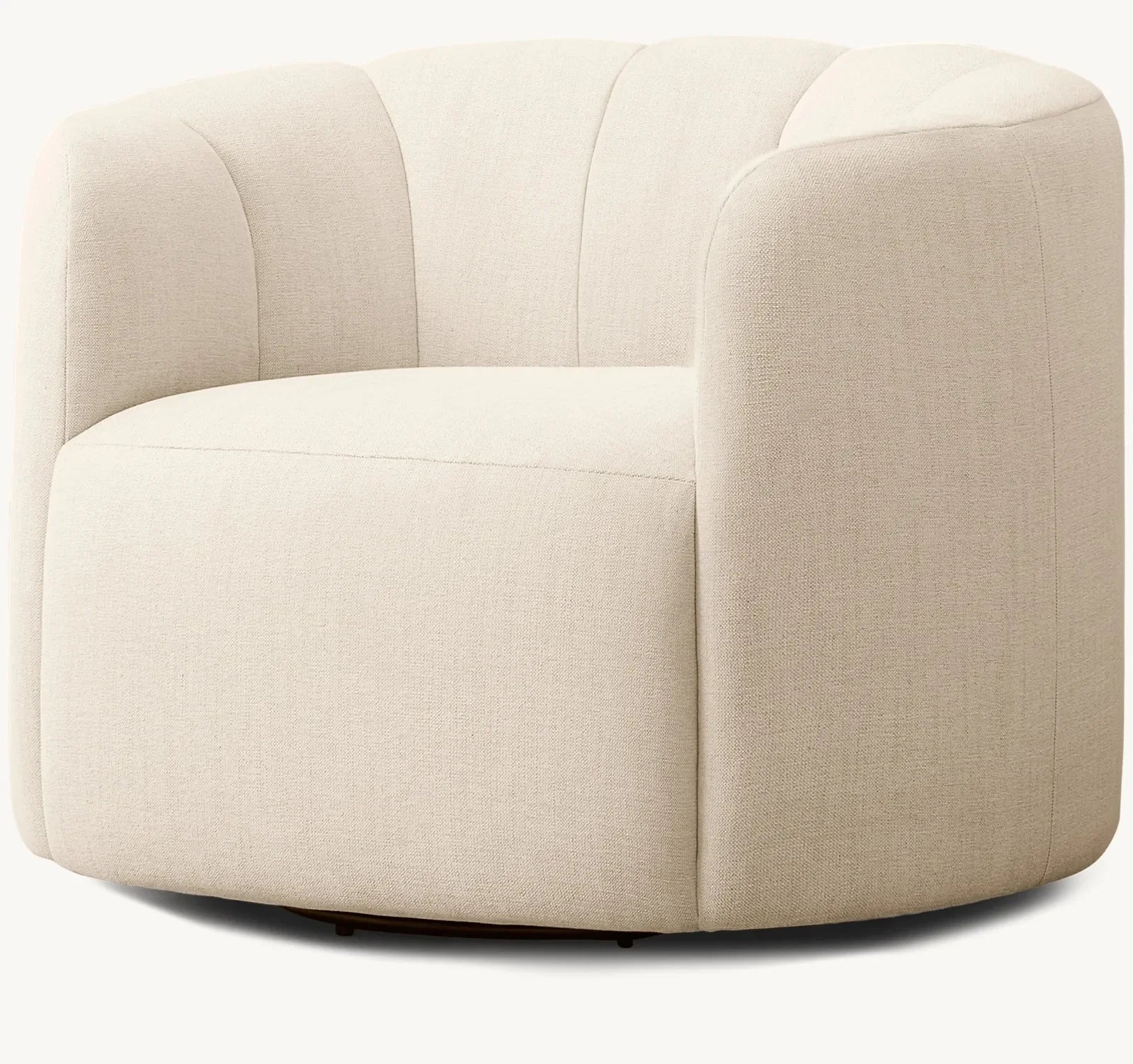 Luxurious Swivel Accent Chair Upholstered Fabric Round Armchair for Modern Homes