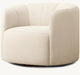Luxurious Swivel Accent Chair Upholstered Fabric Round Armchair for Modern Homes