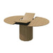 Stylish Fluted Oak Veneer Round Extendable Modern Wood Dining Table