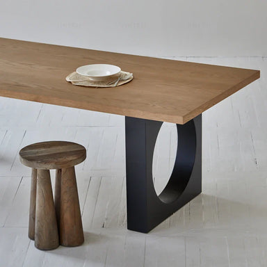 Elegant French Country Oak Plywood Dining Table | Modern Nordic Design, Foldable