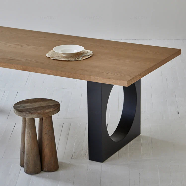 Elegant French Country Oak Plywood Dining Table | Modern Nordic Design, Foldable