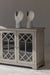 Elegant Mid-Century French Style Solid Recycled Pine Sideboard with Glass