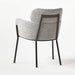 Chic Gray Boucle Dining Armchair: Modern Luxury Seating with Durable Metal Legs