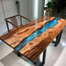 Stunning Live Edge Poplar Wood Epoxy Resin River Dining Table for Home
