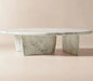 Luxury White Carrara Marble Coffee Table: Elegant Rectangle Design, Durable Stone Finish