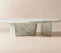 Tostone Elegant Carrara White Marble Rectangle Coffee Table for Living Room