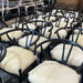 Premium Natural Oak Wishbone Dining Chair with Luxurious Black Sheepskin Seat