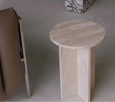 Tostone Elegant Natural Turkish Travertine Oval Coffee Table for Living Room
