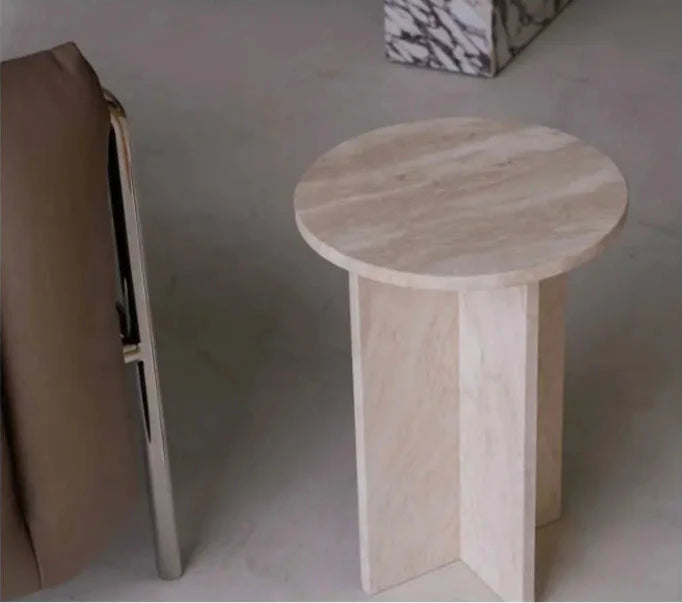 Tostone Elegant Natural Turkish Travertine Oval Coffee Table for Living Room