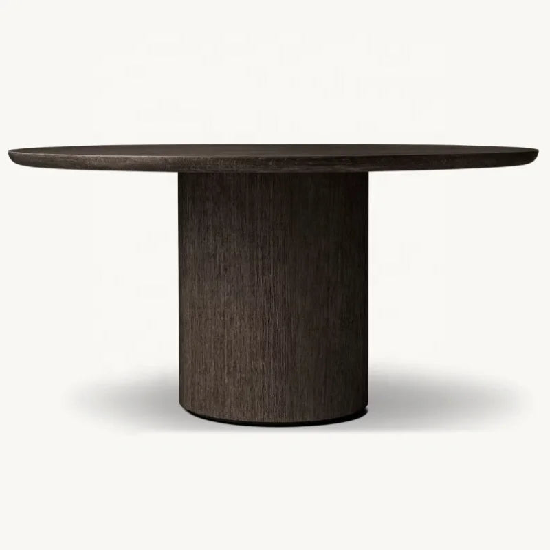 Luxurious Solid Oak Round Dining Table Set - Customizable for Home & Club