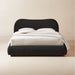 Luxurious Black Boucle Upholstered King Size Solid Wood Bed Frame
