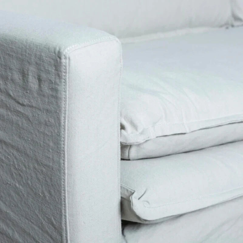 Modern Chile Style White Linen Slipcover Sofa Couch for Living Room Comfort