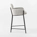 Modern Boucle Velvet Upholstered High Bar Stool with Armrest - Counter Height Chair