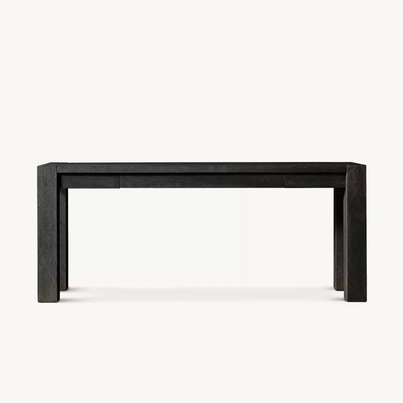 Contemporary Solid Wood Entryway Table with Storage Drawers Console Table
