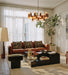 Luxury Italian Genuine Leather Three-Seater Sofa Couch Set for Living Room