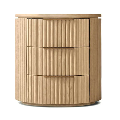 Modern Luxury Solid Wood Burl 3-Drawer Nightstand with Ample Storage