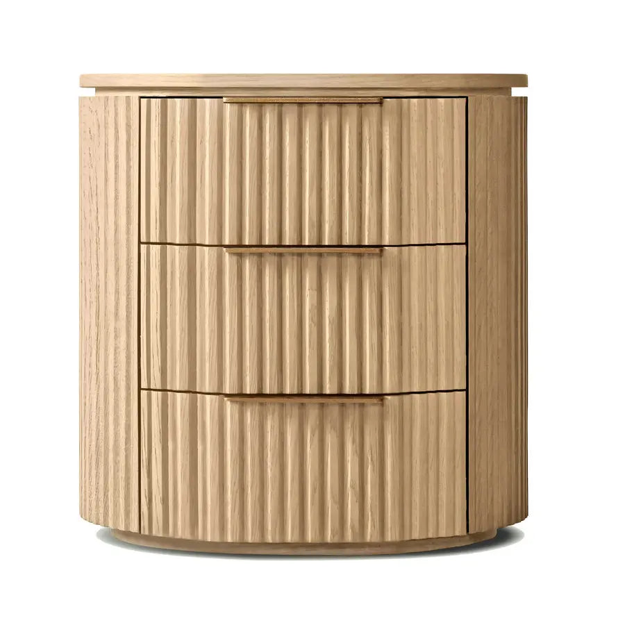 Modern Luxury Solid Wood Burl 3-Drawer Nightstand with Ample Storage