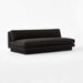 Plinth 80-inch Armless Black Boucle Sofa: Modern Solid Wood Living Room