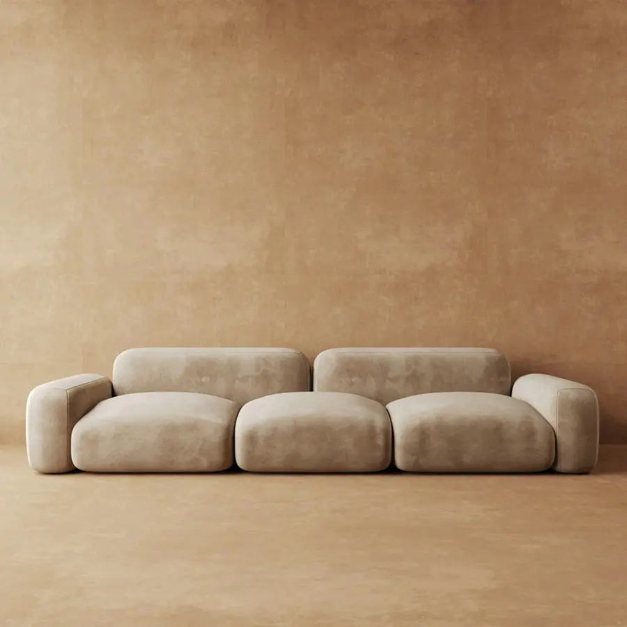 Luxurious Velvet L-Shape 3-Seater Sectional Sofa, Modern Corner Couch
