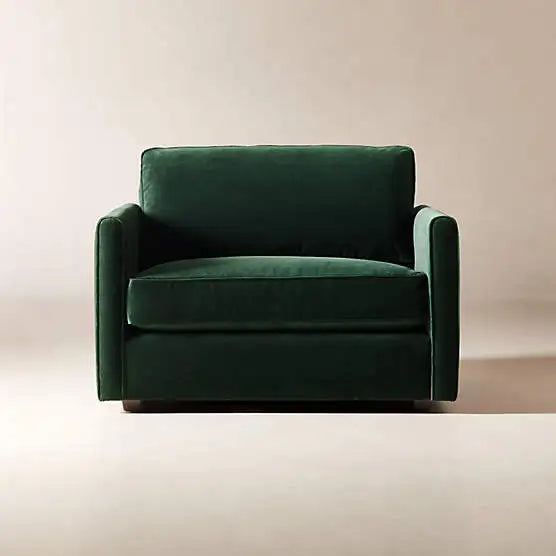Luxurious 100-inch Green Velvet Sofa Modern Minimalist Living Room Couch
