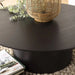 Modern Black Oak Wood Round Coffee Table for Stylish Living Rooms