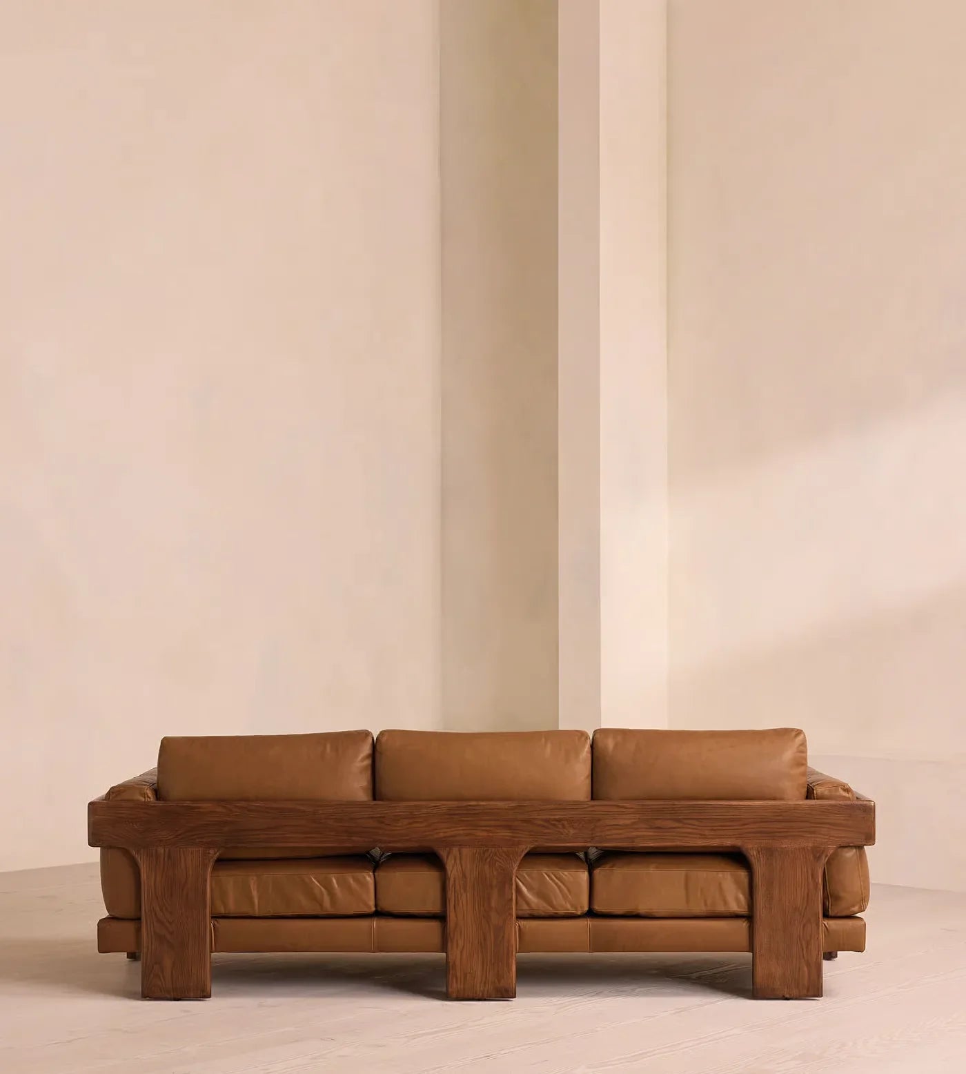 Luxury Italian Genuine Leather Three-Seater Sofa Couch Set for Living Room