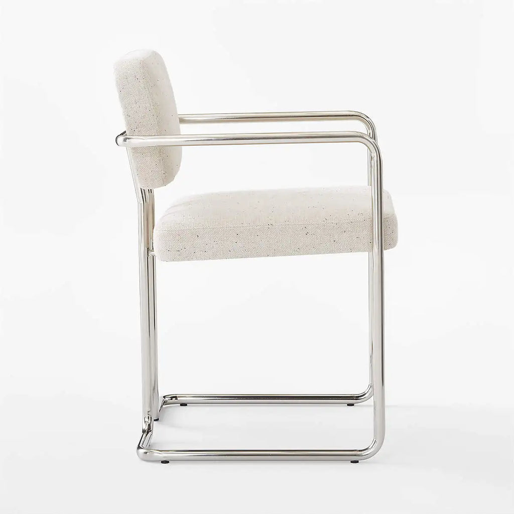 Stylish Modern Linen Dining Office Chair with Sturdy Steel Metal Legs