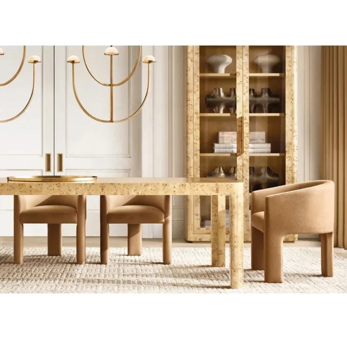 Elegant Modern Solid Oak Wood Dining Table - Handcrafted Rectangular Design