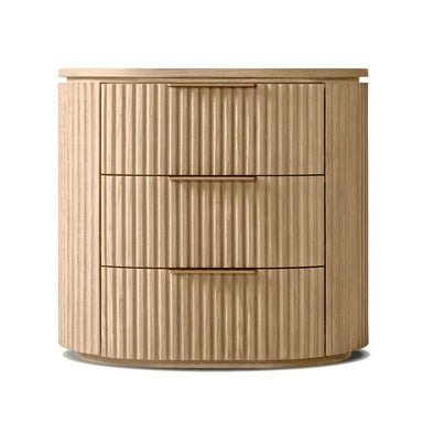 Modern Luxury Solid Wood Burl 3-Drawer Nightstand with Ample Storage