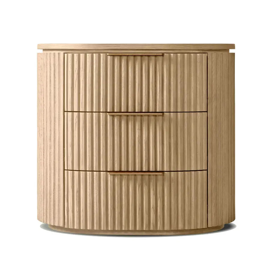 Modern Luxury Solid Wood Burl 3-Drawer Nightstand with Ample Storage