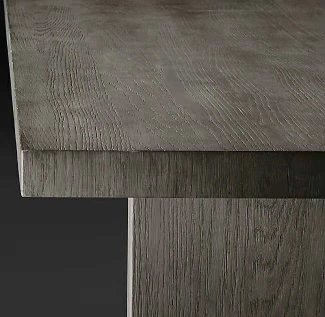 Elegant Solid Wood Dining Table, Modern Plank Design, Customizable Size, Brown Finish